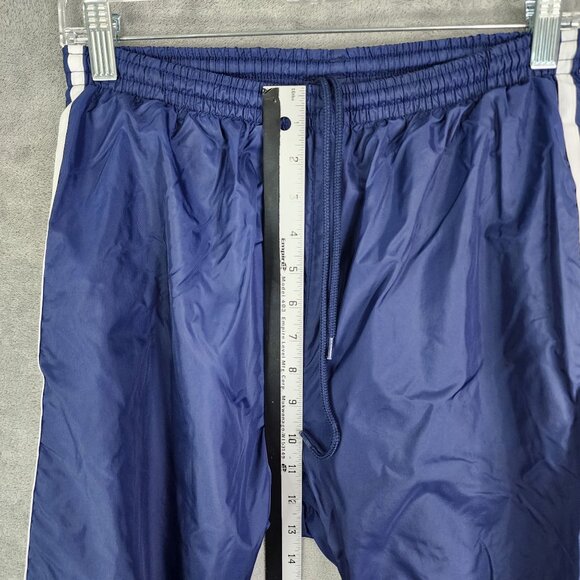 Mens Vintage Adidas Navy Blue Windbreaker Track Pants Adjustable Ankle Size S - Picture 7 of 11